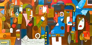 Maryam Gomizi, The Paradox of Presence – Mary G, Oil painting - canvas, 80 x 40