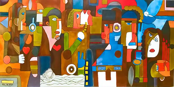 Maryam Gomizi, The Paradox of Presence – Mary G, Oil painting - canvas, 80 x 40