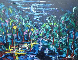 Jerzy Stachura - Park at night