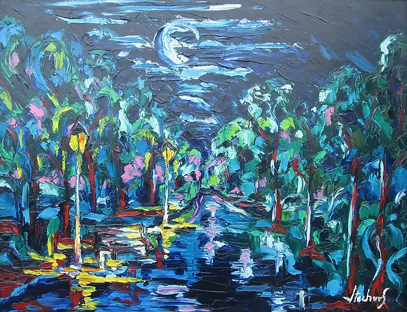 Jerzy Stachura - Park at night