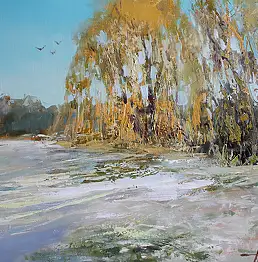 Henadzy Havartsou, Parc de l'Heure Dorée, Peinture à l'huile - toile, 70 x 50