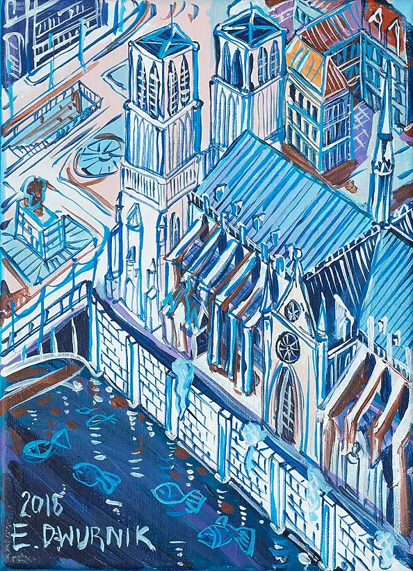 Edward Dwurnik - Paris - Notre-Dame Cathedral