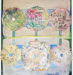 Aldona Zając, Odwrócony , Kolaż, Obraz olejny - papier, płótno, 74 x 60