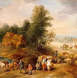 Theobald Michau - Paysans retournant de la moisson