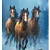 Teresa Kopańska, "They gallop like night dreams", Watercolors, Gouache - , 20 x 31