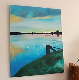 Patrycja Odzimkowska - Landscape Water Original Acrylic Painting