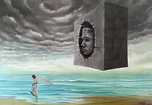 Karol Filarski - Pejzaż Magiczny z Aniołem