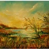 Grażyna Potocka - Paesaggio sull'acqua dipinto ad olio 40-60 cm