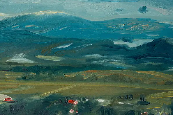 Wojciech Pater, Paesaggio invernale III – La fine dell'inverno in montagna, Quadro a olio - pannello, 60 x 40