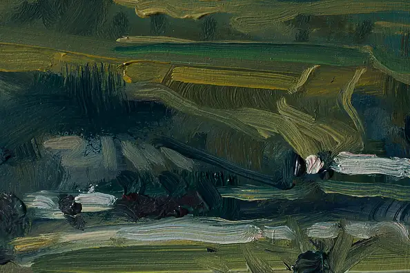 Wojciech Pater, Paesaggio invernale III – La fine dell'inverno in montagna, Quadro a olio - pannello, 60 x 40