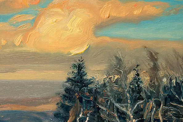 Wojciech Pater, Pejzaz Zimowy I, Obraz olejny - płyta, 60 x 40