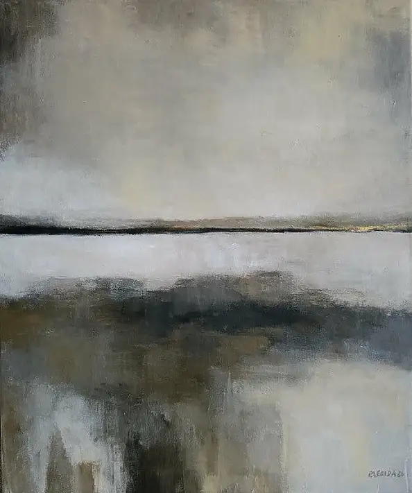 Paulina Lebida, Paesaggio astratto - pittura acrilica, Quadro ad acrilico - tela, 50 x 60