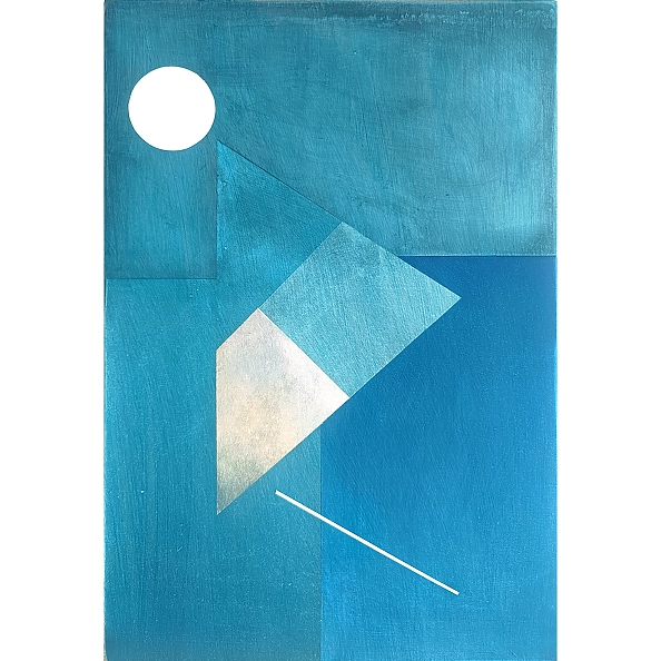 Jakub Margasinski - Pejzaż geometryczny z białym słońcem