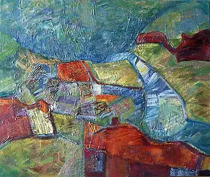 Anna Skowronek - Pejzaż górski obraz olejny na płótnie