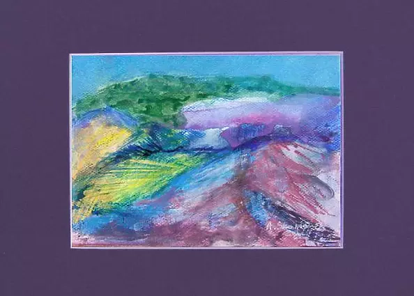 Anna Skowronek - Pejzaż górski,obraz ręcznie malowany akwarela