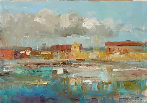 Krzysztof Tracz, Pejzaż, Obraz olejny - płótno, 40 x 30