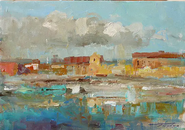 Krzysztof Tracz, Pejzaż, Obraz olejny - płótno, 40 x 30
