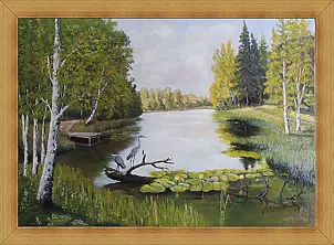 Rudolf Zmełty - Forest landscape with herons