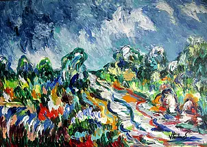 Jerzy Stachura - May Landscape with road