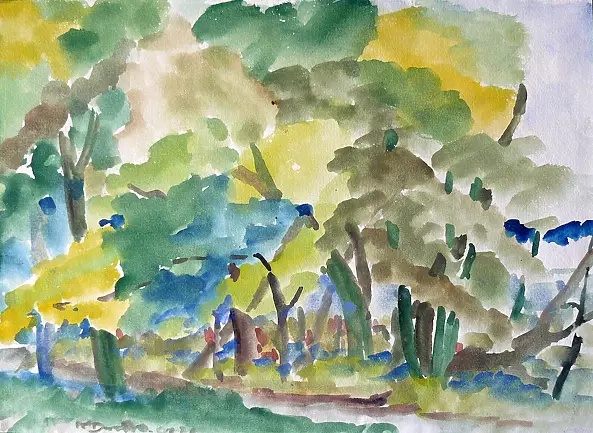 Krystyn Dudkiewicz - Pejzaż mazurski 