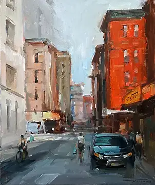 Krzysztof Tracz, Paesaggio urbano, Quadro a olio - tela, 50 x 60