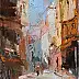 Krzysztof Tracz, Pejzaż miejski, Impasto, Obraz olejny - płótno, 18 x 22