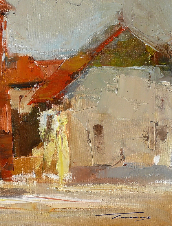 Krzysztof Tracz - Cityscape with gothic gate