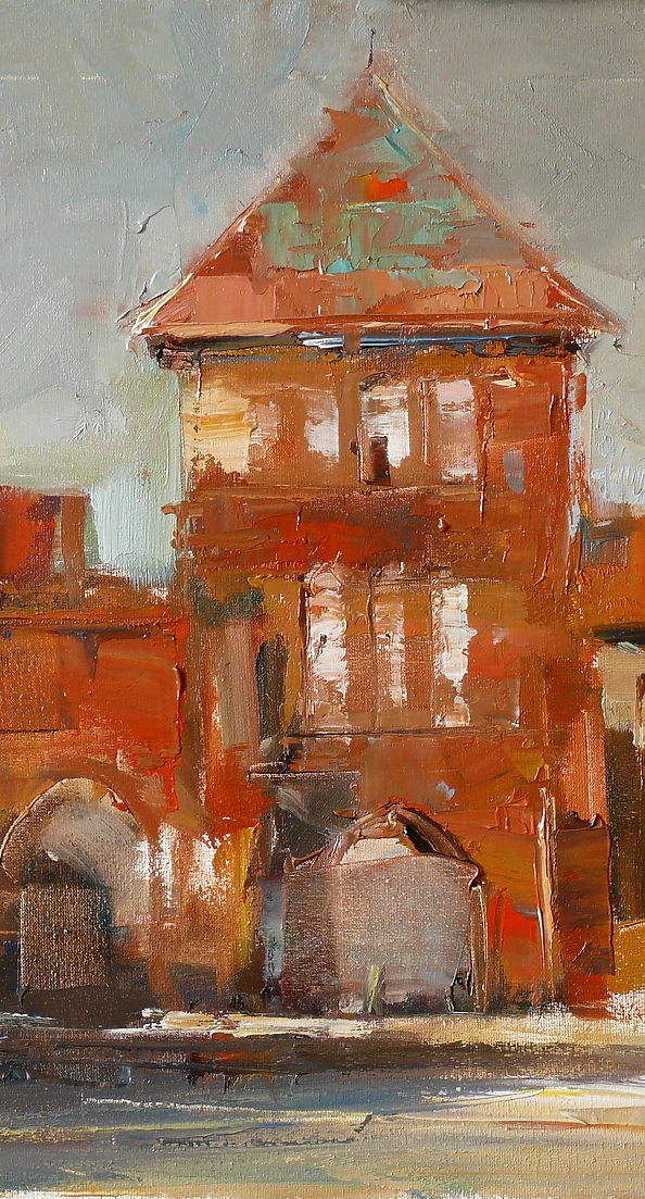 Krzysztof Tracz - Cityscape with gothic gate