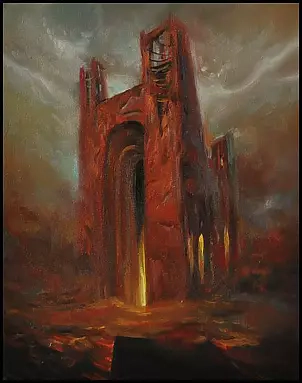 Damian Gierlach - Pejzaż na motywie Beksińskiego 30x40