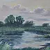 Sabina Salamon - Landscape by the pond, watercolor