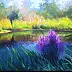 Renata Rychlik - Vistula landscape with purple flowers