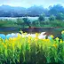 Renata Rychlik - Paesaggio con fiori gialli Nadwislanskie