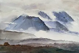 Krzysztof Michalski, Paysage polaire, Aquarelles - papier, 56 x 38
