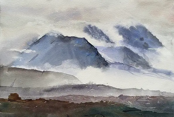 Krzysztof Michalski, Paysage polaire, Aquarelles - papier, 56 x 38