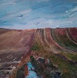 Jacek Kamiński, Polnische Landschaft - Frühling, Acrylgemälde - Platte, 70 x 50