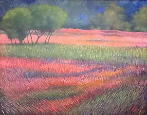 Joanna Brzostowska - Pink and green landscape