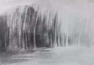 Piotr Kobrzyński - Pejzaż świtałem rysowany III