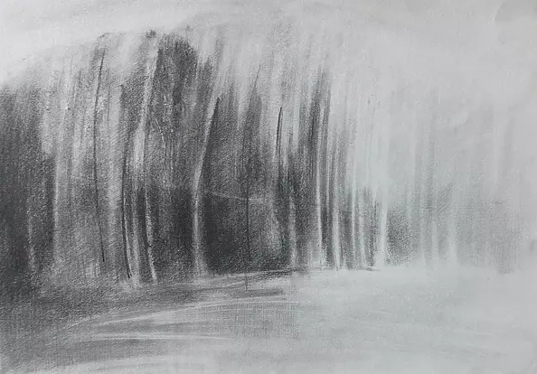 Piotr Kobrzyński - Pejzaż świtałem rysowany III