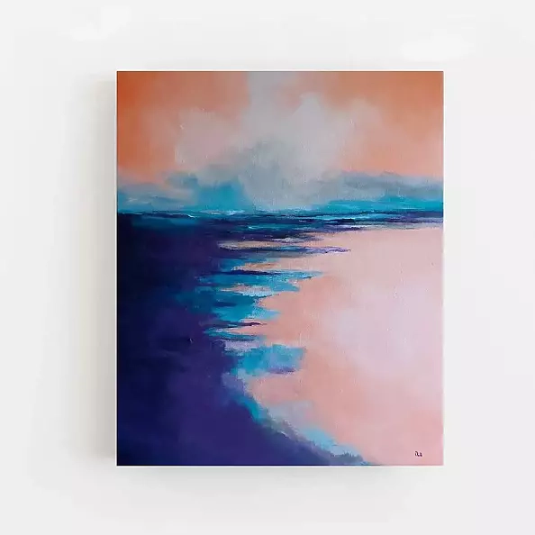 Paulina Lebida - A landscape in purples, turquoise and oranges