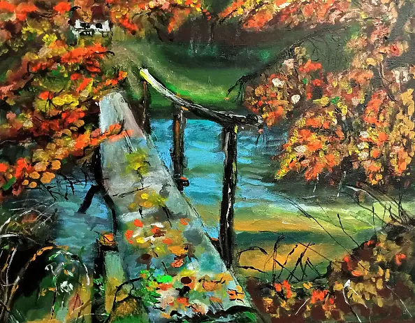 Krystyna Mościszko - Autumn rural landscape