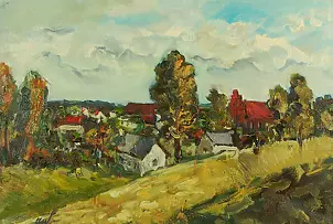 Jan Andrzej Walasek - Pejzaż wiejski