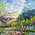 Marcin Stępniowski, Spring landscape with a view of the Swiss mountains, Oil painting - panel, 100 x 70