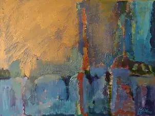 Weronika Okoń, Landscape, Oil painting - canvas, 90 x 70