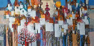 Alicja Słaboń Urbaniak - Landscape with red tree