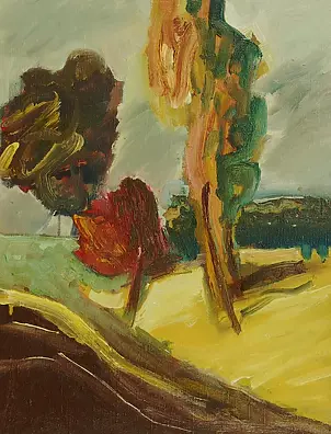 Jan Andrzej Walasek - Pejzaż z drzewami