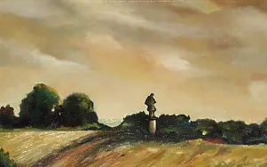 Marek Sabat - Pejzaż z figurą 