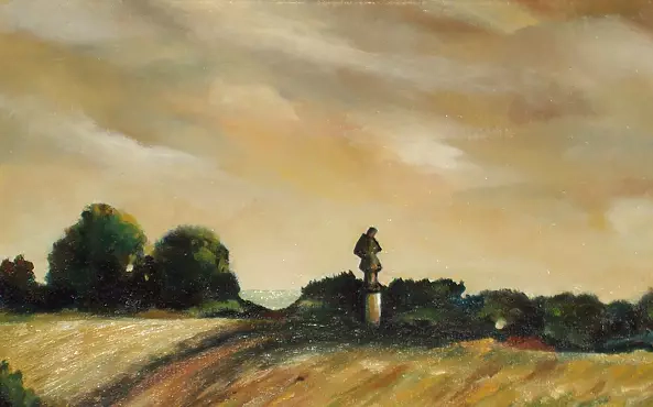 Marek Sabat - Pejzaż z figurą 