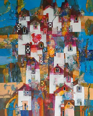 Alicja Słaboń Urbaniak - Landscape with a rooster