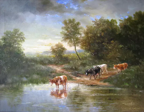 Michał Janczuk - Pejzaż z krowami
