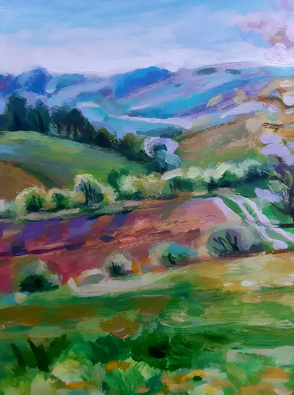 Barbara Gulbinowicz - Paesaggio con un melo in fiore